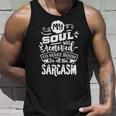 Sarcastic Funny Quote My Soul Was Removed White Men Women Tank Top Graphic Print Unisex