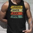 44Th Birthday Retro Vintage Legend Since July 1978 Unisex Tank Top Gifts for Him