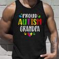 Autism Awareness Proud Autism Grandpa Hand Heart Puzzle Men Tshirt Unisex Tank Top Gifts for Him