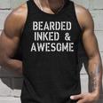Bearded Inked & Awesome Beard Tattoo Logo Tshirt Unisex Tank Top Gifts for Him