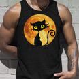 Black Cat Full Moon Halloween Cool Funny Ideas For Holidays Unisex Tank Top Gifts for Him
