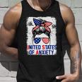 Bleached Messy Bun Funny Patriotic United States Anxiety Unisex Tank Top Gifts for Him