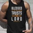 Blessed Is The Man Trusts The Lord Bible Verse Funny Christian Unisex Tank Top Gifts for Him