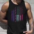 Blue Pink Teal Ribbon Flag Thyroid Cancer Awareness Unisex Tank Top Gifts for Him