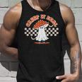 Checkered Mushroom Ghost Creep It Real Funny Halloween Unisex Tank Top Gifts for Him