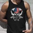 Cool Sugar Skull Cowboy Hat American Flag 4Th Of July Unisex Tank Top Gifts for Him