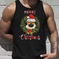 Cute Christmas Pug Mom Dog Lover Paw Merry Xmas Santa Hat Unisex Tank Top Gifts for Him