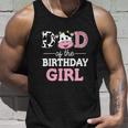 Dad Of The Birthday Girl Funny Farm Cow Daddy Papa St Unisex Tank Top Gifts for Him