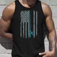 Distressed American Flag Fishing Pole Unisex Tank Top Gifts for Him