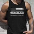 Distressed Defund The Media American Flag Tshirt Unisex Tank Top Gifts for Him