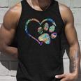 Dog Paw Print Tie Dye Rainbow Dog Lover Rescue Retro S Unisex Tank Top Gifts for Him