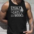 Easily Distracted By Cats And Books Funny Book Lover Unisex Tank Top Gifts for Him