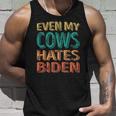 Even My Cows Hates Biden Funny Anti Biden Cow Farmers Unisex Tank Top Gifts for Him