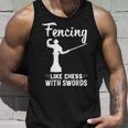 Fencing Chess Swords Funny Fencer Foil Fencing Gift Unisex Tank Top Gifts for Him