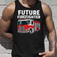 Firefighter Future Firefighter Fire Truck Theme Birthday Boy V2 Unisex Tank Top Gifts for Him