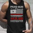 Firefighter Red Line Flag Proud Mom Of A Wildland Firefighter Unisex Tank Top Gifts for Him