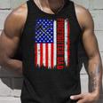 Firefighter Retro American Flag Firefighter Dad Jobs Fathers Day Unisex Tank Top Gifts for Him