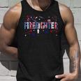 Firefighter Retro American Flag Firefighter Jobs 4Th Of July Fathers Day Unisex Tank Top Gifts for Him