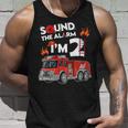 Firefighter Sound The Alarm Im 2 Little Firefighter 2Nd Birthday Unisex Tank Top Gifts for Him