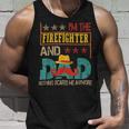 Firefighter Vintage Im The Firefighter And Dad Funny Dad Mustache Lover Unisex Tank Top Gifts for Him