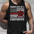 Firefighter Vintage Usa Flag Proud Dad Of A Firefighter Fathers Day Unisex Tank Top Gifts for Him