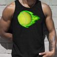 Flaming Tennis Ball Tshirt Unisex Tank Top Gifts for Him