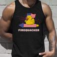 Fourth Of July Usa Patriotic Firecracker Rubber Duck Gift Unisex Tank Top Gifts for Him