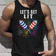 Funny 4Th Of July Lets Get Lit 2021 Pun Unisex Tank Top Gifts for Him