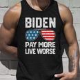 Funny Biden Pay More Live Worse Political Humor Sarcasm Sunglasses Design Unisex Tank Top Gifts for Him