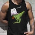 Funny Dinosaur Dressed As Halloween Ghost For Trick Or Treat Unisex Tank Top Gifts for Him