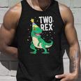 Funny Two Rex 2Nd Birthday Boy Gift Trex Dinosaur Party Happy Second Gift Unisex Tank Top Gifts for Him