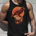 Halloween Cool Raven Crow Skull And Moon Unisex Tank Top Gifts for Him