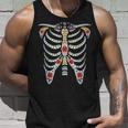 Halloween Day Of Dead Skeleton Flowers Decorated Men Women Tank Top Graphic Print Unisex Gifts for Him