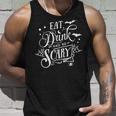 Halloween Eat Drink And Be Scary White Version Men Women Tank Top Graphic Print Unisex Gifts for Him