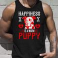 Happiness Is A Warm Puppy Cute Dog Pitbull Dad Unisex Tank Top Gifts for Him