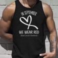 Heart In September We Wear Red Blood Cancer Awareness Ribbon Tank Top Gifts for Him