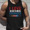 I Love His Firecracker Matching Couple 4Th Of July For Her Unisex Tank Top Gifts for Him