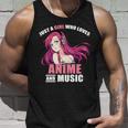 Just A Girl Who Like Anime And Music Funny Anime Unisex Tank Top Gifts for Him