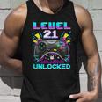 Level 21 Unlocked 21St Birthday Video Game Gift Birthday Gaming Unisex Tank Top Gifts for Him