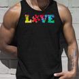 Love Puzzle Pieces Heart Autism Awareness Tie Dye Gifts Unisex Tank Top Gifts for Him