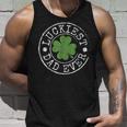 Luckiest Dad Ever Shamrocks Lucky Father St Patricks Day Men Women Tank Top Graphic Print Unisex Gifts for Him