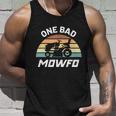 Mens One Bad Mowfo Funny Lawn Care Mowing Gardener Fathers Day Unisex Tank Top Gifts for Him