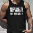 Most Likely To Take Cornhole Too Seriously Unisex Tank Top Gifts for Him