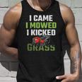 Mens I Came I Mowed I Kicked Grass Lawn Mowing Gardener Tank Top Gifts for Him