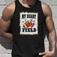 My Heart Is On The Field Cute Leppard Football Mom Tshirt Unisex Tank Top Gifts for Him