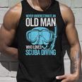 Never Underestimate An Old Man Who Love Scuba Diving For Dad Men Women Tank Top Graphic Print Unisex Gifts for Him