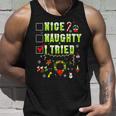 Nice Naughty I Tried Funny Christmas Checklist Unisex Tank Top Gifts for Him