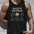 Pilots Six Pack Funny Aviation Unisex Tank Top Gifts for Him