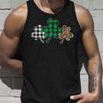 Plaid Clover Shamrock Leopard Green Buffalo St Patricks Day Men Women Tank Top Graphic Print Unisex Gifts for Him
