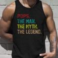 Pops The Man The Myth The Legend Funny Grandpa Tshirt Unisex Tank Top Gifts for Him